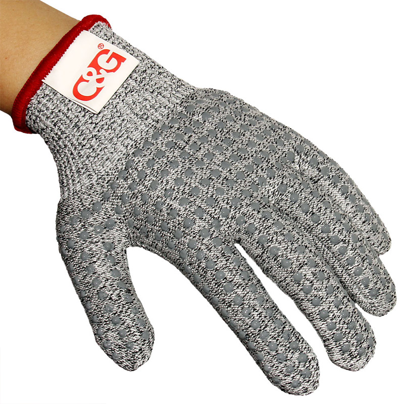 HPPE防切割點(diǎn)硅膠防滑手套